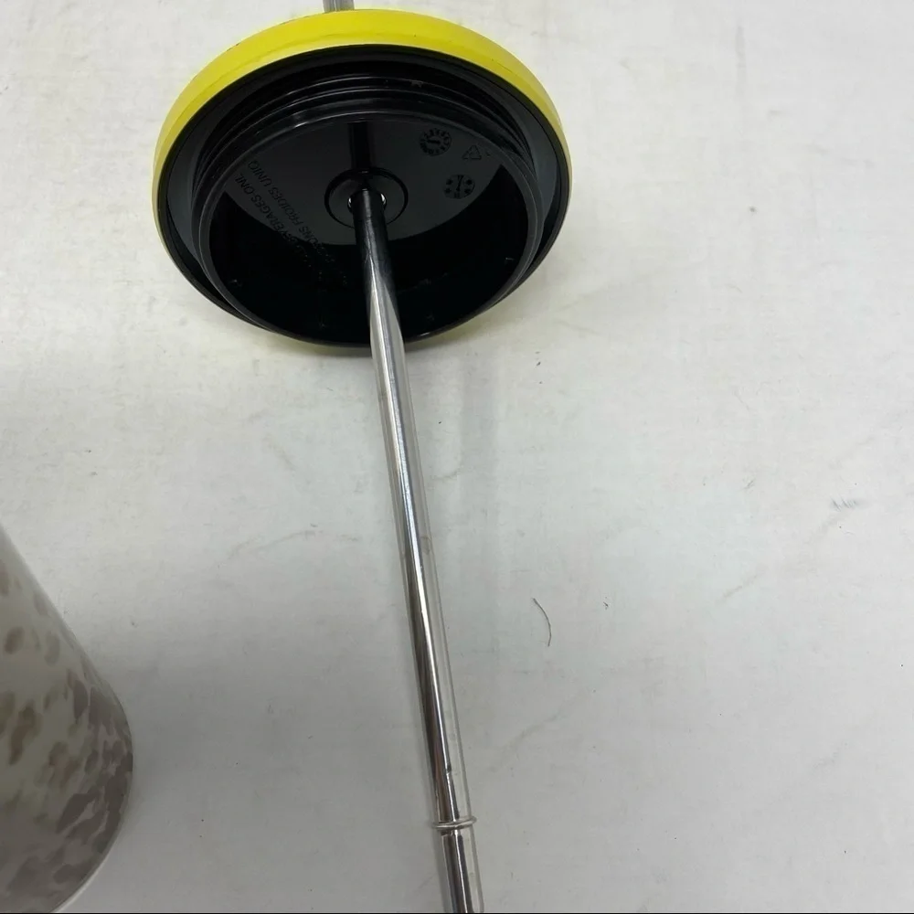 Starbucks metal iced coffee cup with lid and metal straw